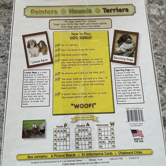 Lucy Hammett Dog Bingo Game - Picture 2 of 4
